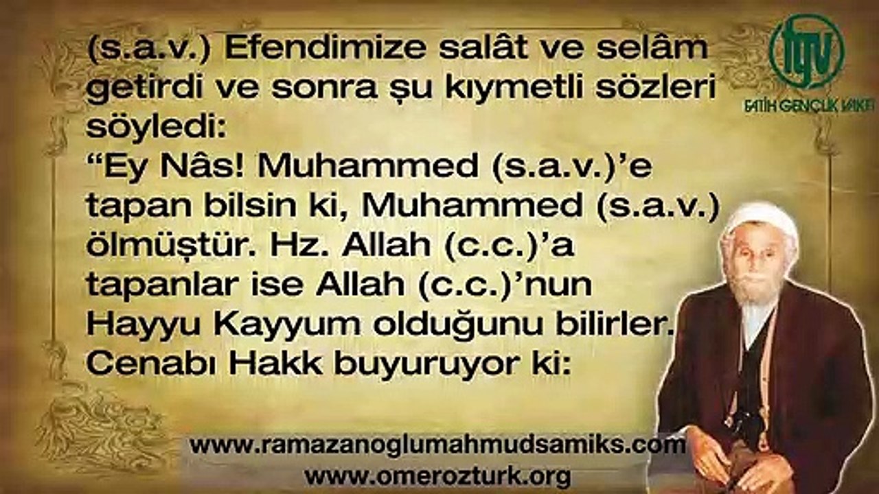 Mahmud Sami (k.s.) Kendi Sesinden_ Hz. Ebubekir (r.a.)'in Dirayeti ve Halife Seçilişi