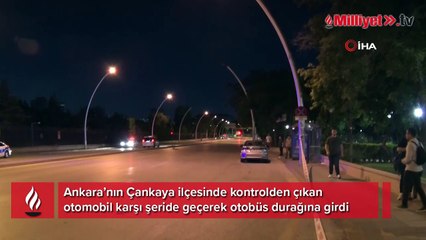 Ankara’da otomobil otobüs durağına daldı: 6 yaralı