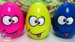 3 Huevos Sorpresa de Caritas Sacando la Lengua Huevos Color Rosa Amarillo y Azul Huevos con Ojos Sorpresa