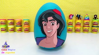 Huevo Gigante Sorpresa de Aladdin la Pelicula de Plastilina en Español con Genio y Nuevos Juguetes