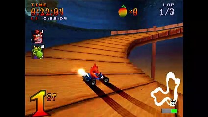 [PS1] Crash Team Racing Gameplay - Komodo Joe's Challenge