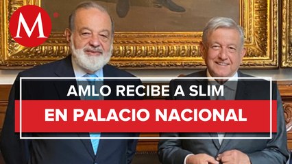 Previo a gira en EU, AMLO recibe a Carlos Slim en Palacio Nacional