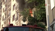 Şişli’de metruk bina alev alev yandı