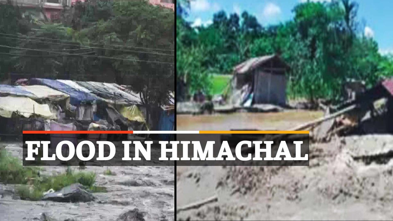 Flood In Manikaran Valley In Himachal Pradesh Following Heavy Rainfall