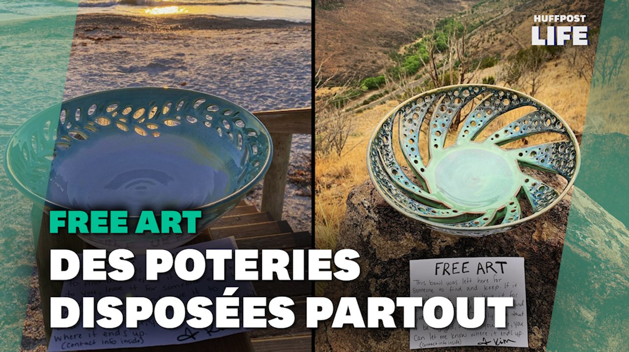 Cette artiste céramiste laisse ses poteries dans la nature, à disposition de tous