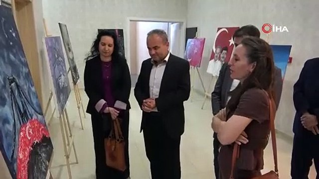 15 öğrenciden 15 resimle 15 Temmuz sergisi