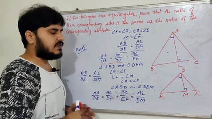 Ratio of area of two similar triangle is equal to the square of the ratio of corresponding sides