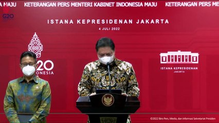 Keterangan Pers Menteri Koordinator Bidang Perekonomian Vaksinasi Ditingkatakn