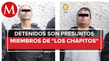 Detenidos en Topilejo, con placas grabadas con rostro de 'El Chapo' y letras del Cártel de Sinaloa