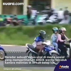 Adu Cepat dengan Pembalap, Wanita Ini Tetap Santai Walau Nyasar ke Sirkuit Balap Liar