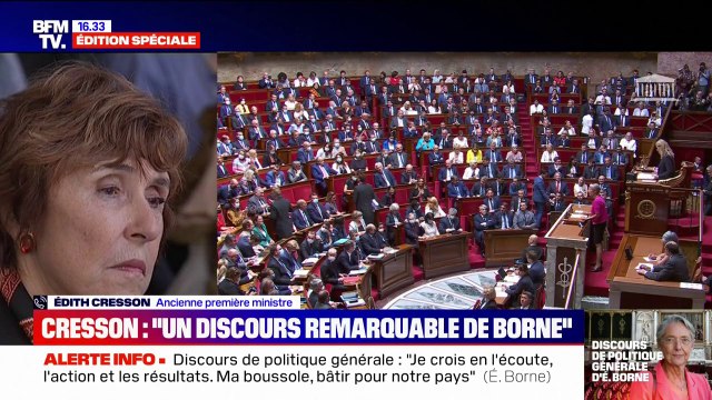 Édith Cresson: J'ai trouvé le discours d'Élisabeth Borne absolument remarquable