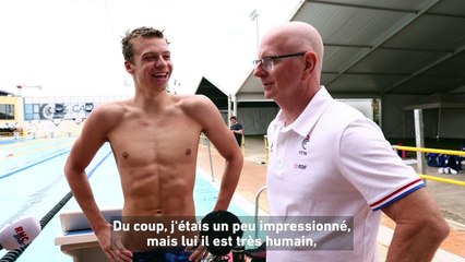 Video herunterladen: « Michael Phelps me donne pas mal de conseils. » - Natation - Léon Marchand