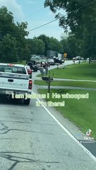 Man Skillfully Backs Up a Trailer Full of Trailers