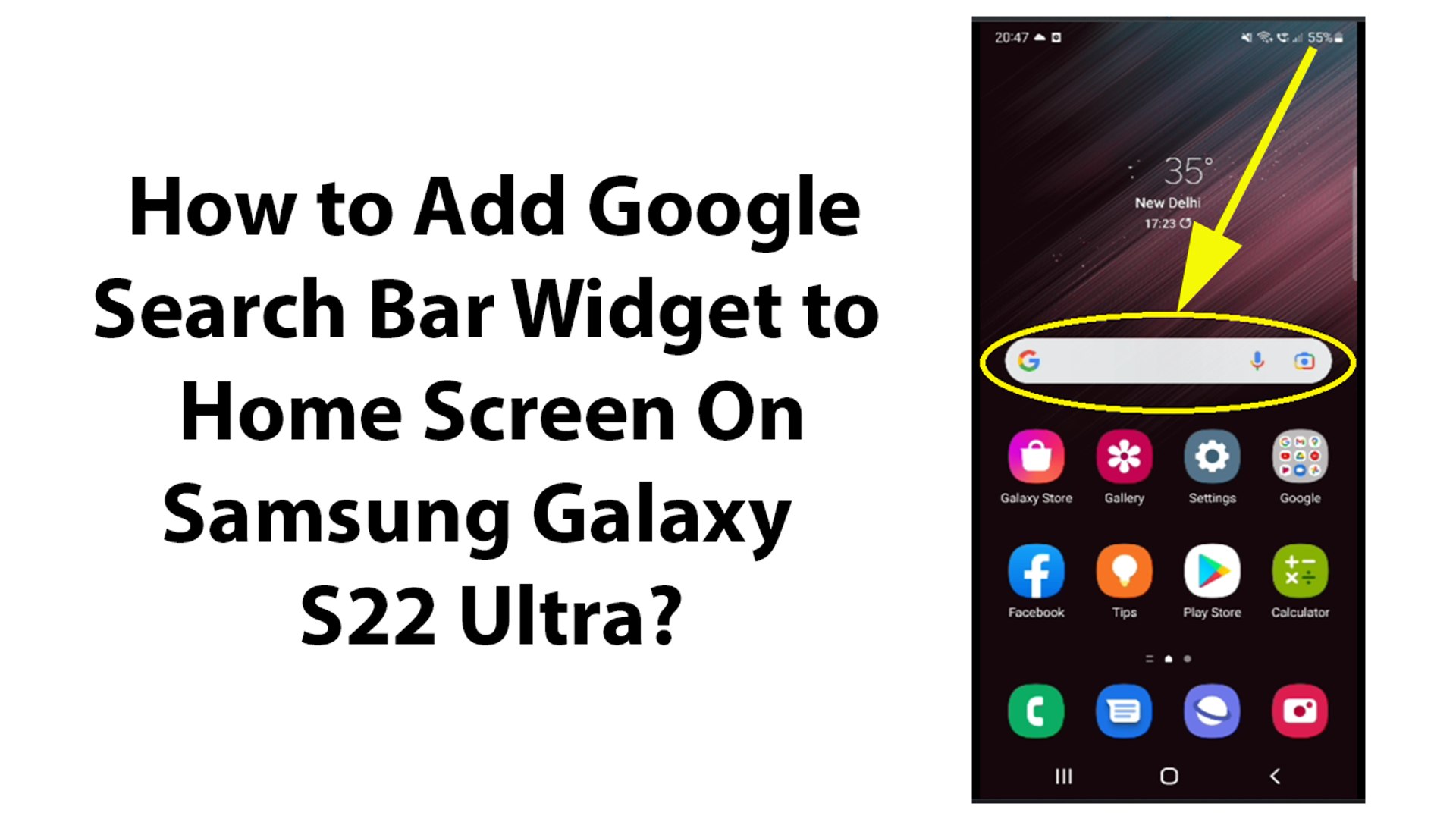 How to Add Google Search Bar Widget to Home Screen On Samsung Galaxy S22  Ultra? - video Dailymotion