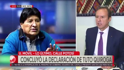 Tuto declaró por el caso golpe I: "Evo quiere borrar las verdades"