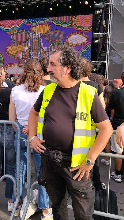 Security Guard Bored at Concert
