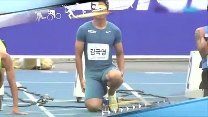 [스포츠영상] '100m 간판' 김국영, 비공인 한국기록 타이…10초07