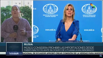 Rusia responderá a bloqueo de Lituania con prohibiciones a importaciones de Países Bálticos