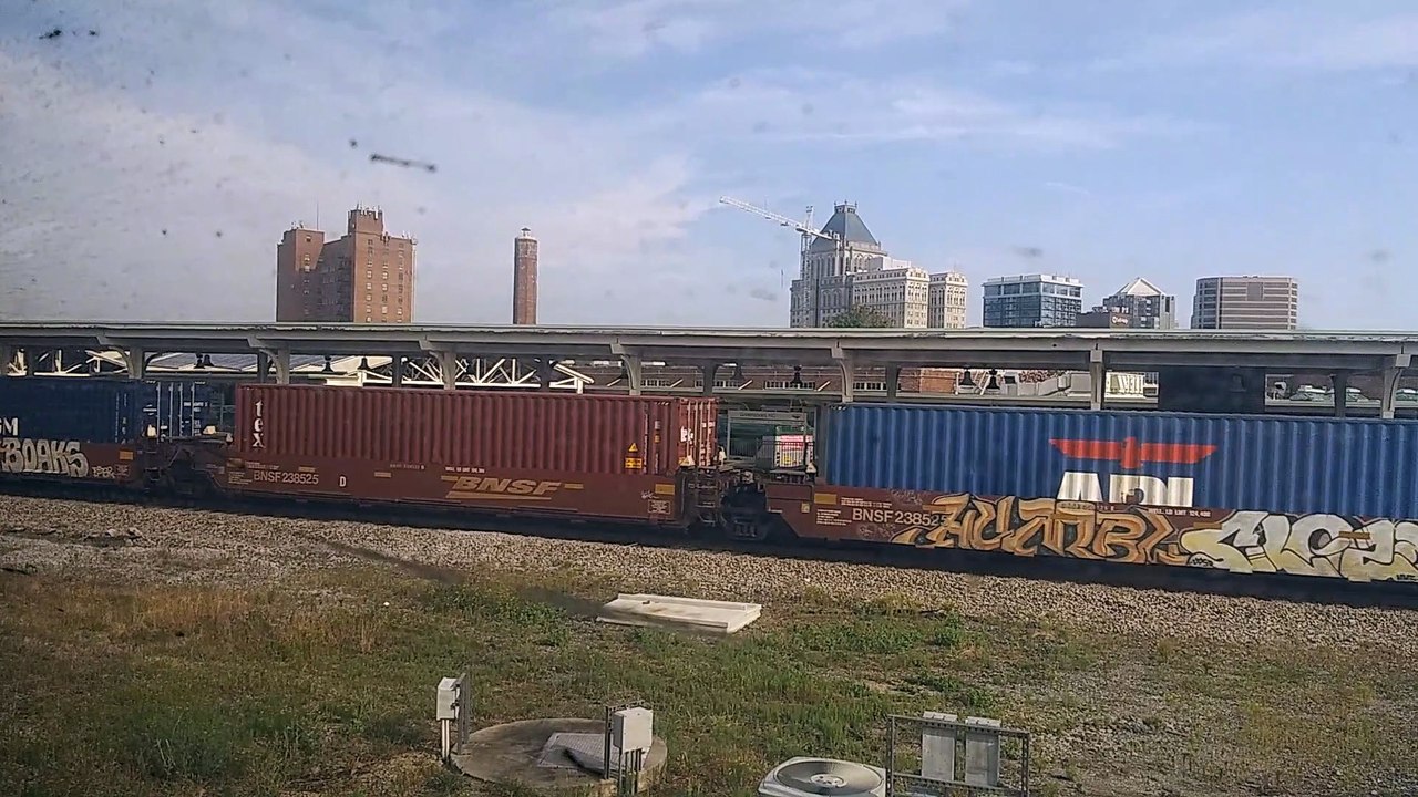 Norfolk Southern Train while Departing Greensboro on Amtrak 80 Carolinian