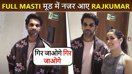 RajKumar Rao In Full Of Masti Mood WIth Sanya Malhotra And Media Person