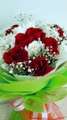 Red and white roses flowers bouquet ( 1080 X 612 )