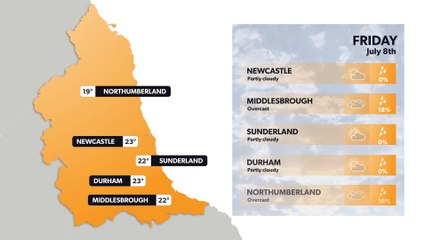 North East weather forecast 7 July