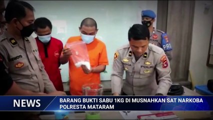 Sat Resnarkoba Polresta Mataram Melakukan Pemusnahan Barang Bukti Sabu
