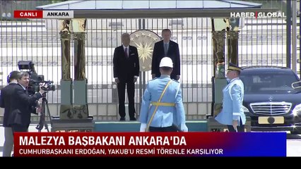 Erdoğan, Malezya Başbakanı İsmail Sabri Yakub'u resmi törenle karşıladı