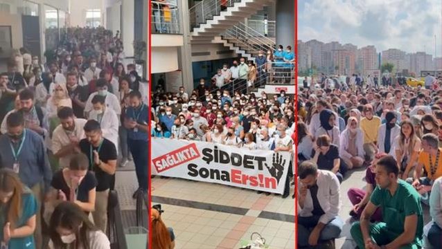 Sağlık çalışanları, doktor Ekrem Karakaya'nın öldürülmesi sonrasında birçok ilde protesto gösterisi düzenledi