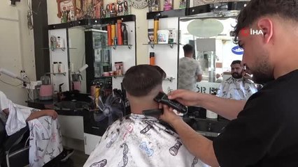 Tatvan'da berberlerin bayram mesaisi başladı