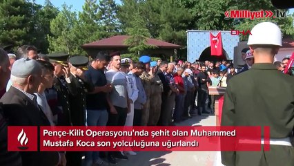 Pençe-Kilit Operasyonu'nda şehidi Muhammed Mustafa Koca son yolculuğuna uğurlandı