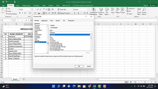Menulis Nomor Telepon di Microsoft Excel #microsoft #excel #nomor #telepon #hp #tips #tutorial #cara #mudah #cepat