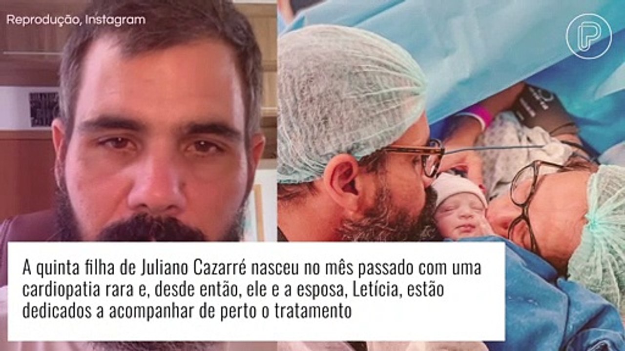 Filha de Juliano Cazarré dá mais um passo importante após extubação e mãe celebra: 'Um dos dias mais felizes'