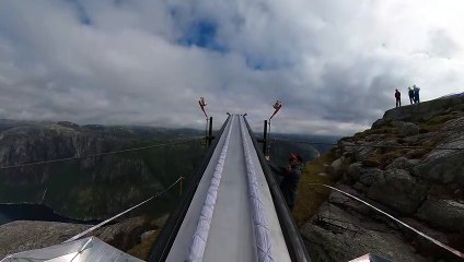 Human Cannonball BASE Jump