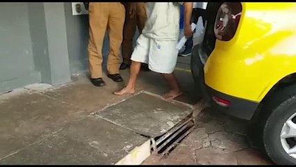 Detido que estava internado no H.U é levado até a Delegacia