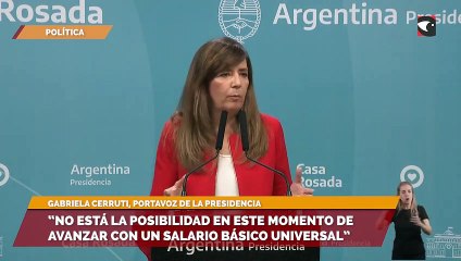 “No está la posibilidad en este momento de avanzar con un Salario Básico Universal”