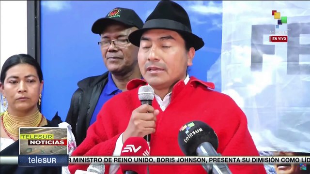 Leonidas Iza agradece a las organizaciones de base apoyo durante el Paro Nacional en Ecuador