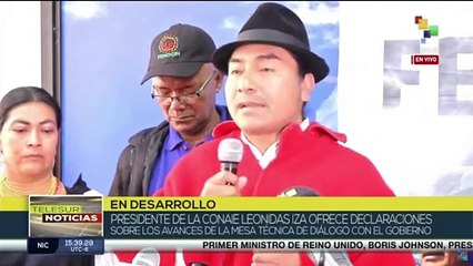 Leonidas Iza explicó que se avanzará en la mejora de las condiciones técnicas y metodológicas