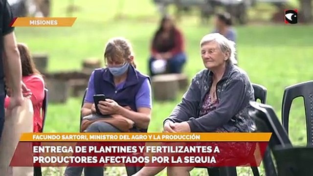 Entrega de plantines de yerba mate y fertilizantes a productores afectados por la sequia