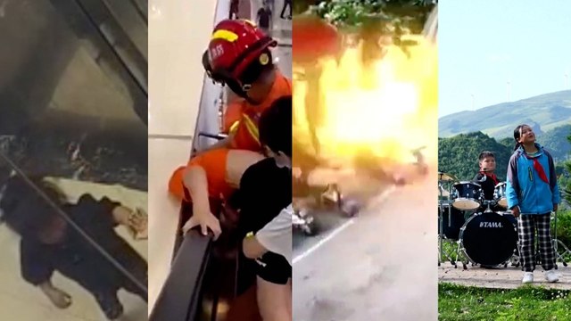 Trending in China: Boy trapped between escalator and wall rescued