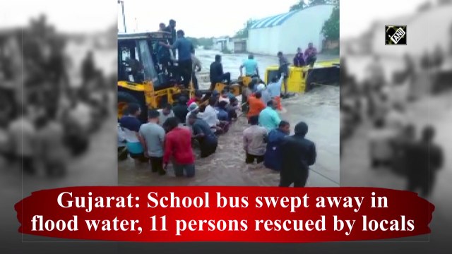 Gujarat: School bus swept away in flood water, 11 persons rescued by locals