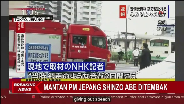 Eks PM Jepang Shinzo Abe Ditembak dari Belakang Saat Pidato Kampanye
