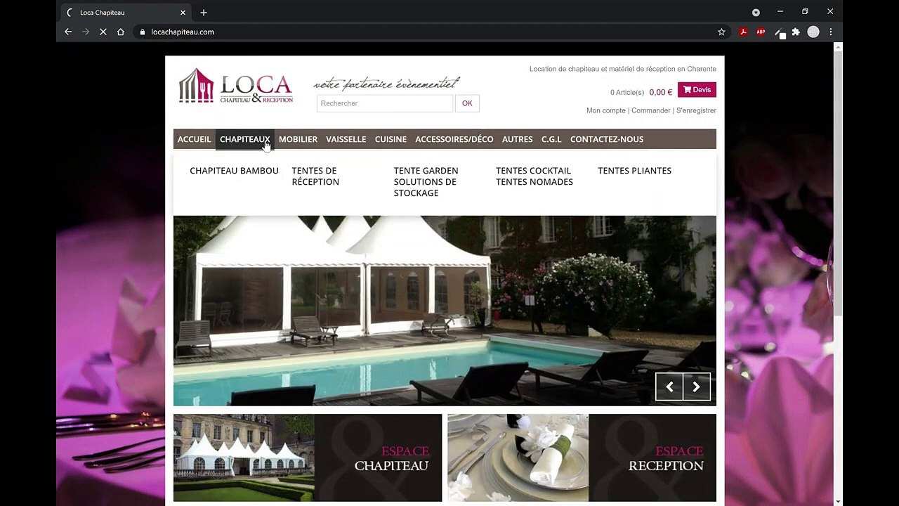 Loca Chapiteau - Location de chapiteau et matériel de réception en Charente