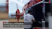 Akrep sokan bebeğin imdadına ambulans helikopter yetişti