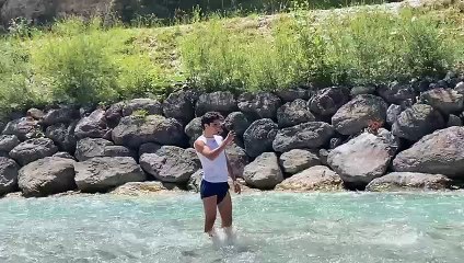 Auronzo, Cancellieri sfida le acque gelide