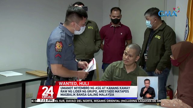 Umano'y miyembro ng ASG at kanang kamay raw ng lider ng grupo, arestado matapos magbalik bansa galing Malaysia | 24 Oras