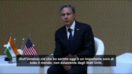 G20, Blinken: "Forte coro nel mondo" per stop a guerra in Ucraina