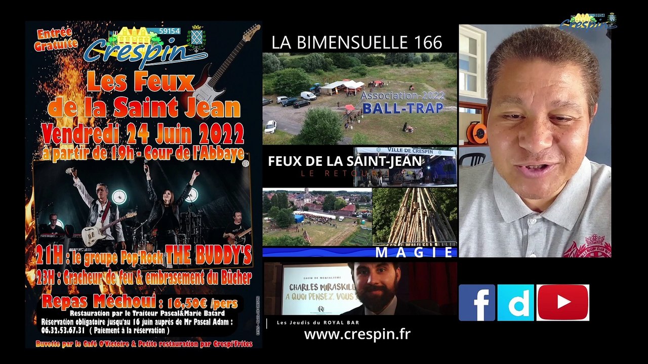 La Bimensuelle 166 Crespin Tv (Le retour des Feux de la Saint-Jean, Ball-trap, Mentalisme...)