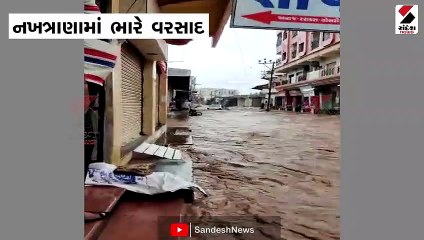 નખત્રાણામાં ભારે વરસાદ, પૂરમાં તણાયા પશુઓ