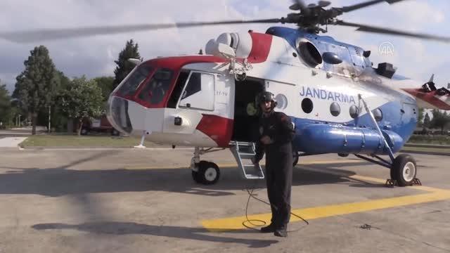 Jandarma helikopter destekli trafik denetimi yaptı